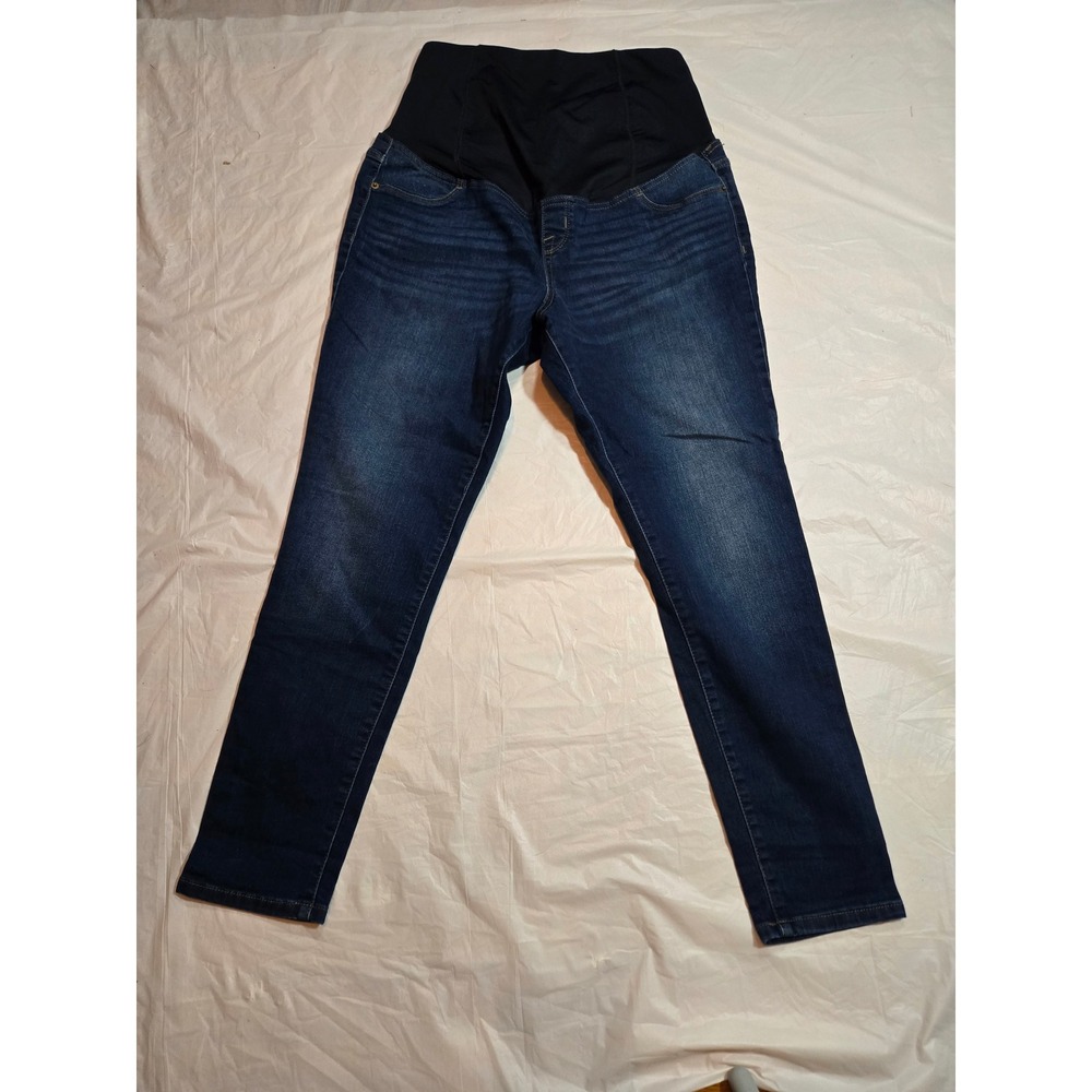 Isabel Maternity Ingrid & Isabel Skinny Jeans Dark Wash Over Belly Size 12/31R